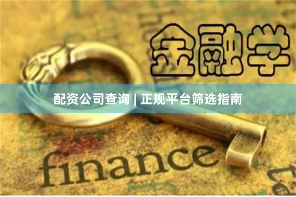 配资公司查询 | 正规平台筛选指南